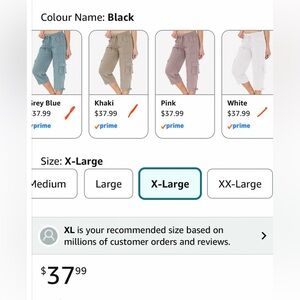Woman’s MoFiz Cargo Capri Hiking Pants. Size~ XL (5 Colours for sale - 3 NEW)